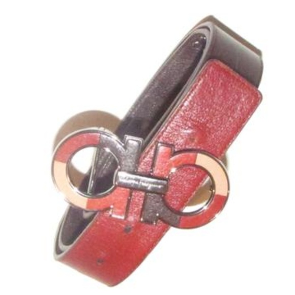 Ferragamo Reversible Solid Brown & Orange Red main image 8